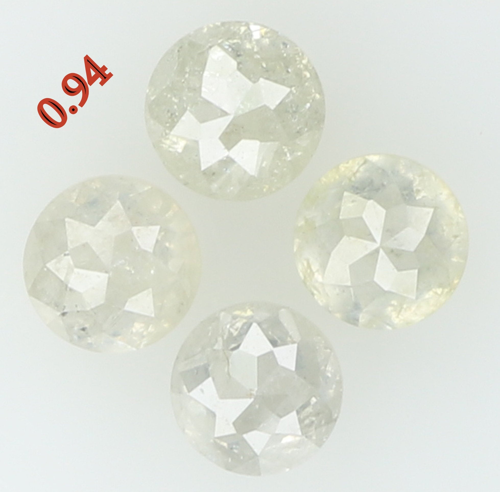 Natural Loose Diamond Round Rose Cut Grey Color I3 Clarity 4 Pcs 0.94 Ct KDK1036