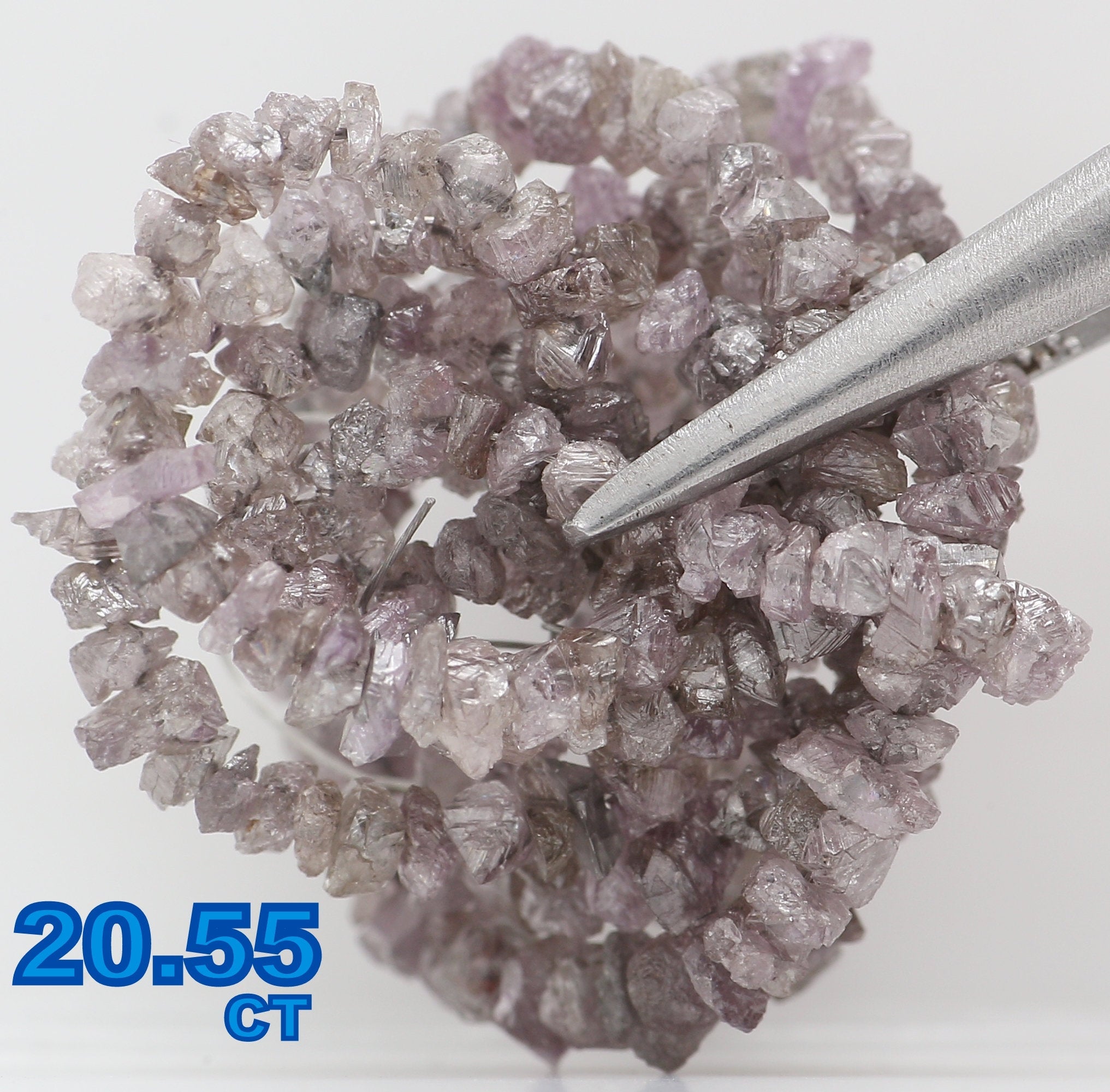 20.55 CT Natural Loose Rough Bead Shape Diamond Brown Color Rough Cut Diamond 2.00 MM Natural Pink Color Rough Drilling Bead Diamond LQ6129