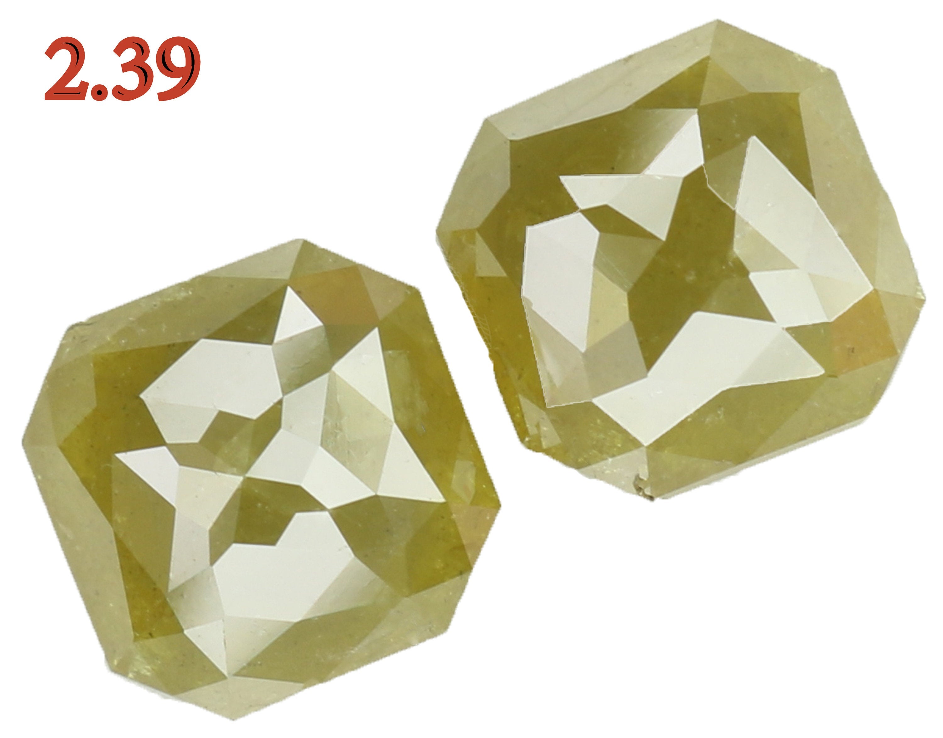 2.39 CT Natural Loose Radiant Shape Pair Diamond Green Color Radiant Cut Diamond 6.70 MM Natural Loose Diamond Radiant Cut Diamond QKB622