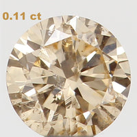 0.11 Ct Natural Loose Diamond, Orange Diamond, Round Diamond, Round Brilliant Cut Diamond, Sparkling Diamond, Rustic Diamond L5083