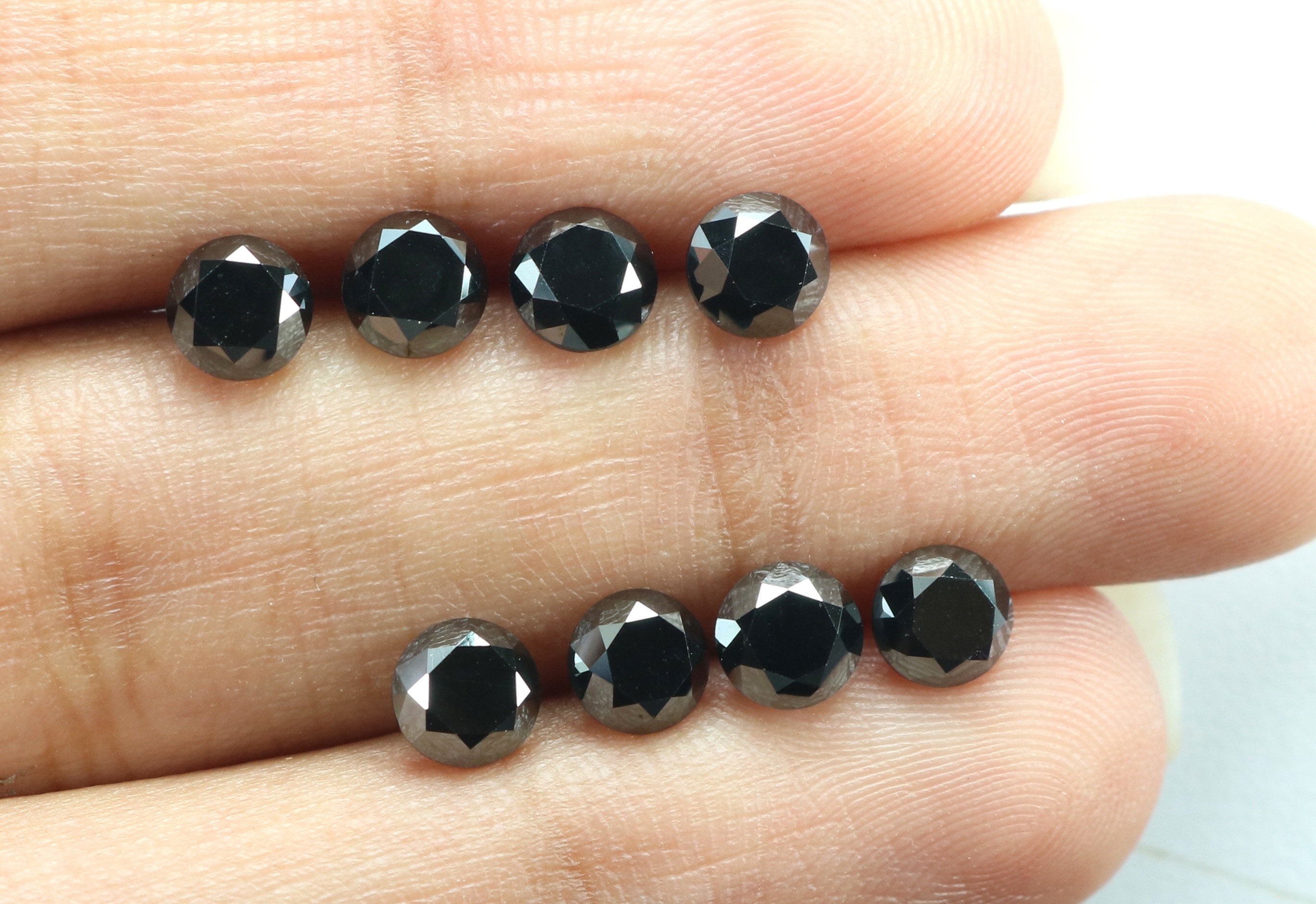 1 Carat Natural Loose Diamond Round Black Color I3 Clarity 1 Pcs Q48