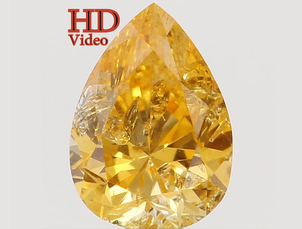 Natural Loose Diamond Pear Orange Color SI2 Clarity 4.50 MM 0.20 Ct KDL5669