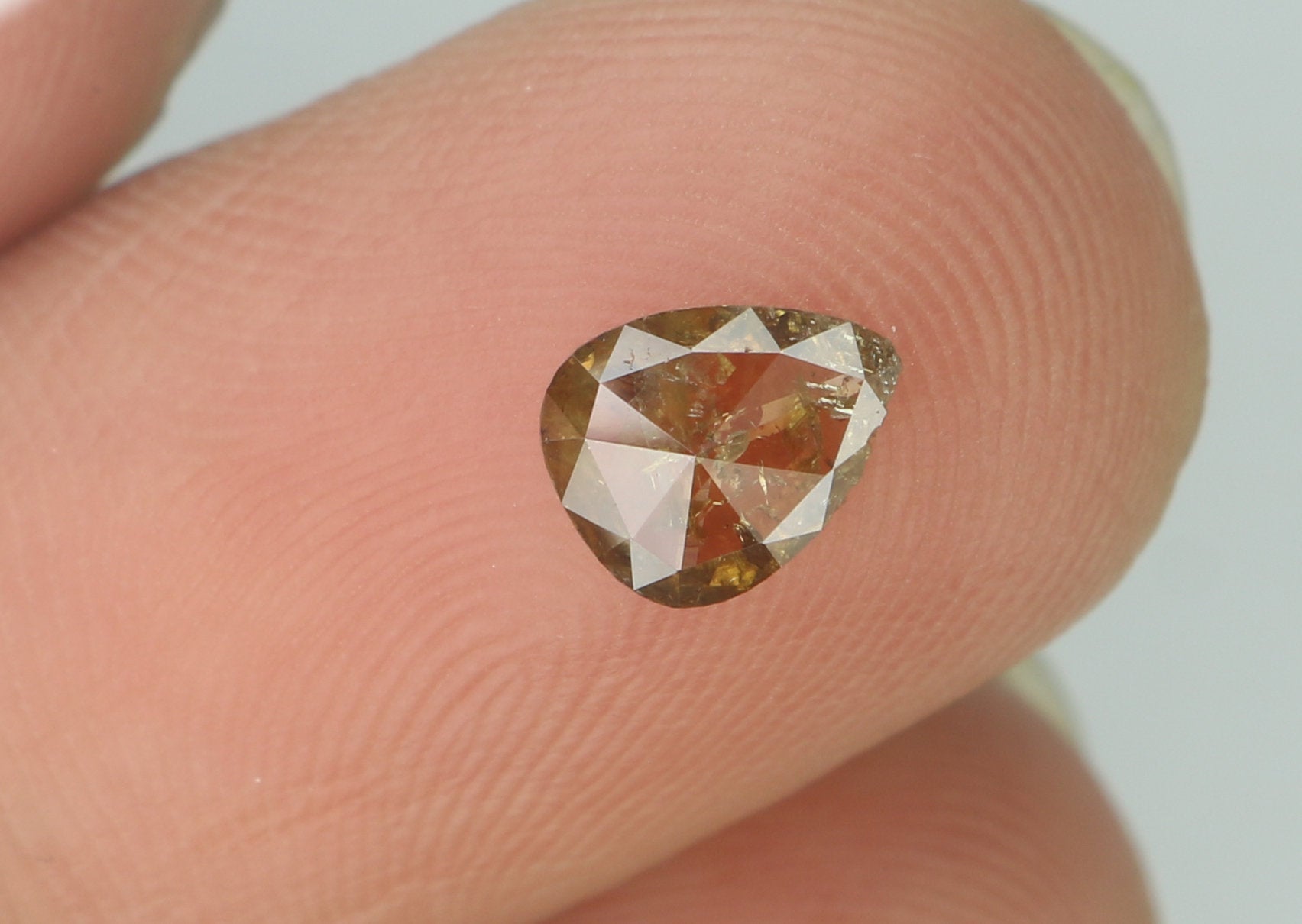 Natural Loose Diamond Pear Orange Brown Color I2 Clarity 5.90 MM 0.33 Ct KR1124