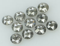 Natural Loose Diamond Round Rose Cut Black Grey Color I3 Clarity 11 Pcs 0.94 Ct KDK1150