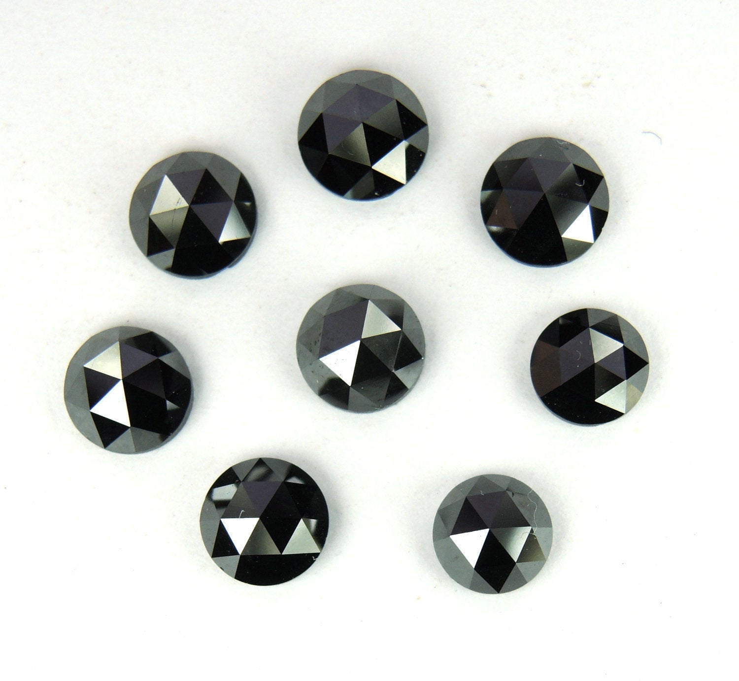 Natural Loose Diamond Black Round Rose Cut I3 Clarity 1.0 To 3.30 MM 1.00 Ct Q40