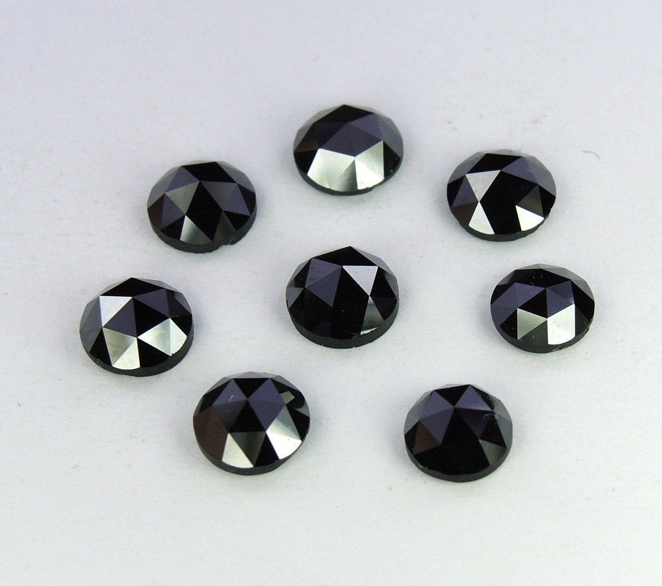 Natural Loose Diamond Black Round Rose Cut I3 Clarity 1.0 To 3.30 MM 1.00 Ct Q40