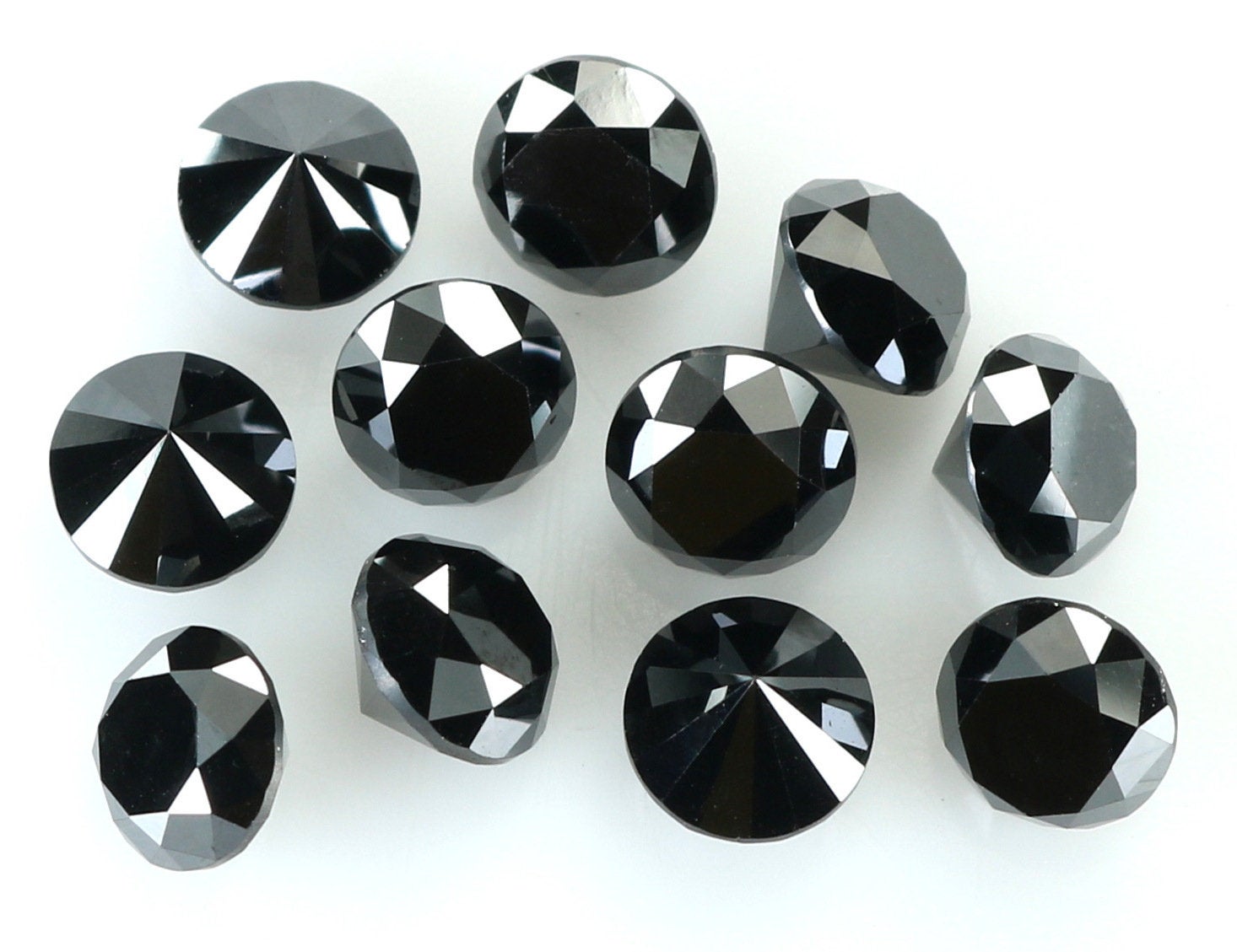 1 Carat Natural Loose Diamond Round Black Color I3 Clarity 1 Pcs Q48