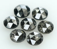 Natural Loose Diamond Round Rose Cut Black Grey Salt And Pepper Color I3 Clarity 7 Pcs 1.11 Ct KDL6226