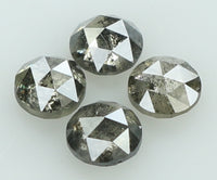 Natural Loose Diamond Round Rose Cut Grey Salt And Pepper Color I3 Clarity 4 Pcs 0.83 Ct KDL6253