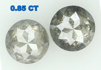 Natural Loose Diamond Round Rose Cut Grey Color I3 Clarity 2 Pcs 0.85 Ct KDL6309