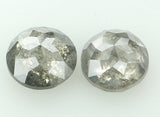 Natural Loose Diamond Round Rose Cut Grey Color I3 Clarity 2 Pcs 0.85 Ct KDL6309