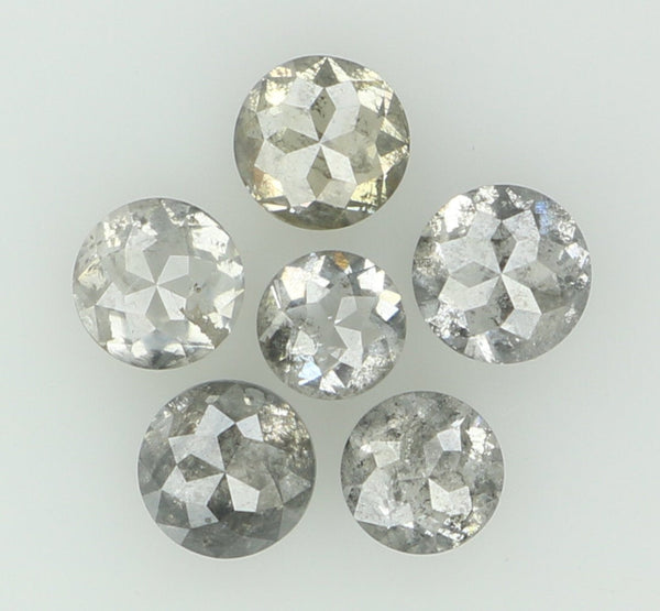 Natural Loose Diamond Round Rose Cut Grey Color I3 Clarity 6 Pcs 1.05 Ct KDL6324