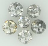 Natural Loose Diamond Round Rose Cut Grey Color I3 Clarity 6 Pcs 1.05 Ct KDL6324