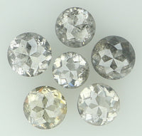 Natural Loose Diamond Round Rose Cut Grey Color I3 Clarity 6 Pcs 1.05 Ct KDL6324
