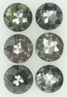 Natural Loose Diamond Round Rose Cut Black Grey Color I3 Clarity 6 Pcs 1.04 Ct KDK1379