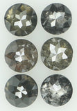 Natural Loose Diamond Round Rose Cut Black Grey Color I3 Clarity 6 Pcs 1.04 Ct KDK1379