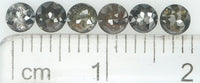 Natural Loose Diamond Round Rose Cut Black Grey Color I3 Clarity 6 Pcs 1.04 Ct KDK1379