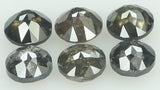 Natural Loose Diamond Round Rose Cut Black Grey Color I3 Clarity 6 Pcs 1.04 Ct KDK1379