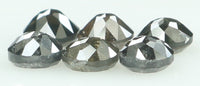 Natural Loose Diamond Round Rose Cut Black Grey Color I3 Clarity 6 Pcs 1.04 Ct KDK1379