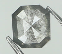 Natural Loose Diamond Emerald Black Grey Salt And Pepper Color I3 Clarity 5.10 MM 0.50 Ct KDL6484