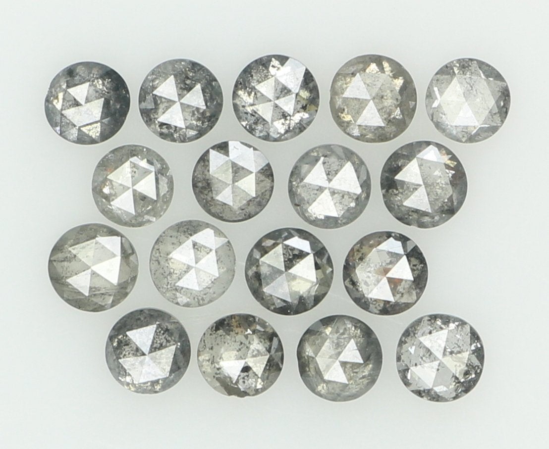 1.09 Ct Natural Loose Round Rose Cut Diamond Salt And Pepper Diamond 2.30 MM Natural Loose Black Grey Color Diamond Round Cut Diamond QK1430