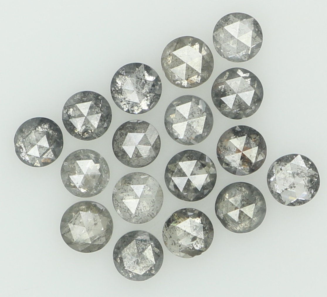 1.09 Ct Natural Loose Round Rose Cut Diamond Salt And Pepper Diamond 2.30 MM Natural Loose Black Grey Color Diamond Round Cut Diamond QK1430
