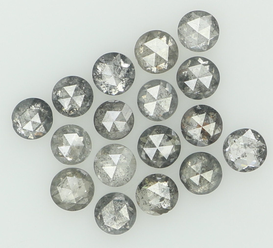 Natural Loose Diamond Round Rose Cut Black Grey Color I3 Clarity 17 Pcs 1.09 Ct KDK1430