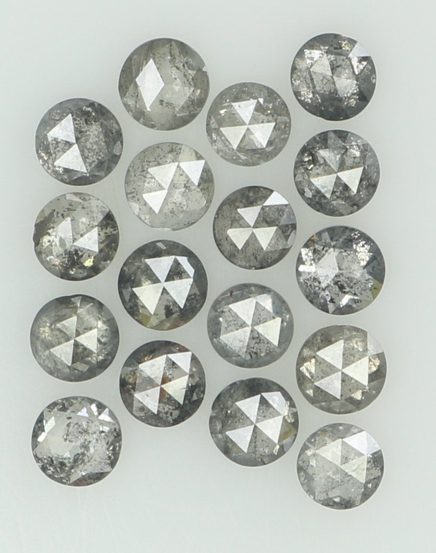 1.09 Ct Natural Loose Round Rose Cut Diamond Salt And Pepper Diamond 2.30 MM Natural Loose Black Grey Color Diamond Round Cut Diamond QK1430