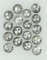 Natural Loose Diamond Round Rose Cut Black Grey Color I3 Clarity 17 Pcs 1.09 Ct KDK1430