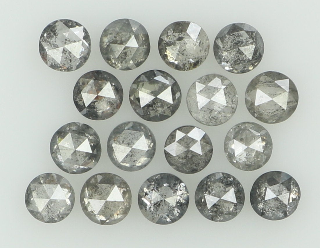1.09 Ct Natural Loose Round Rose Cut Diamond Salt And Pepper Diamond 2.30 MM Natural Loose Black Grey Color Diamond Round Cut Diamond QK1430