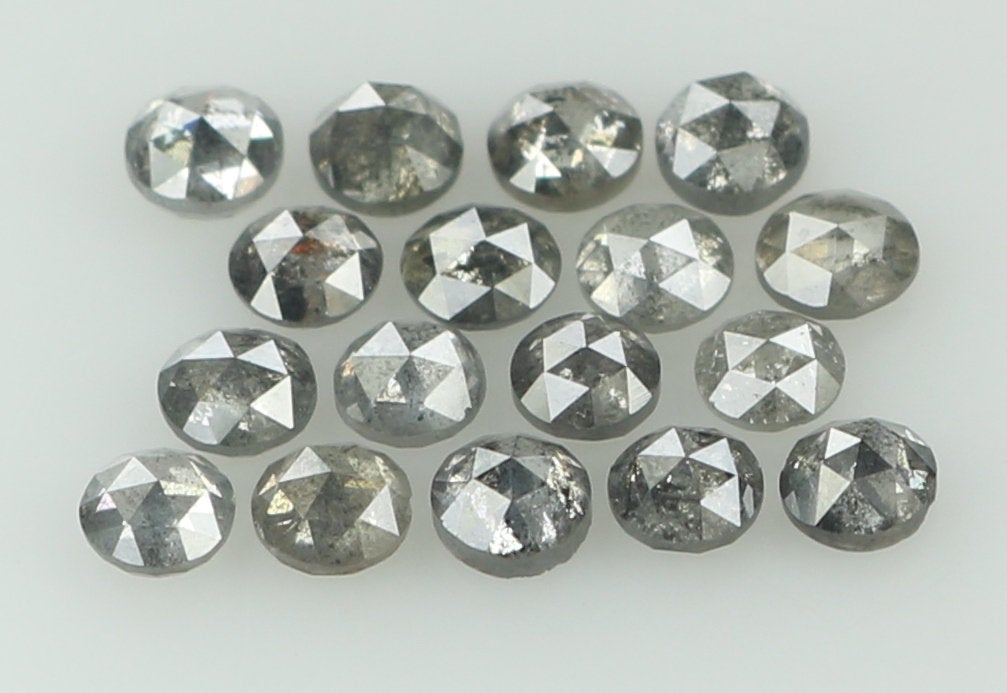 1.09 Ct Natural Loose Round Rose Cut Diamond Salt And Pepper Diamond 2.30 MM Natural Loose Black Grey Color Diamond Round Cut Diamond QK1430