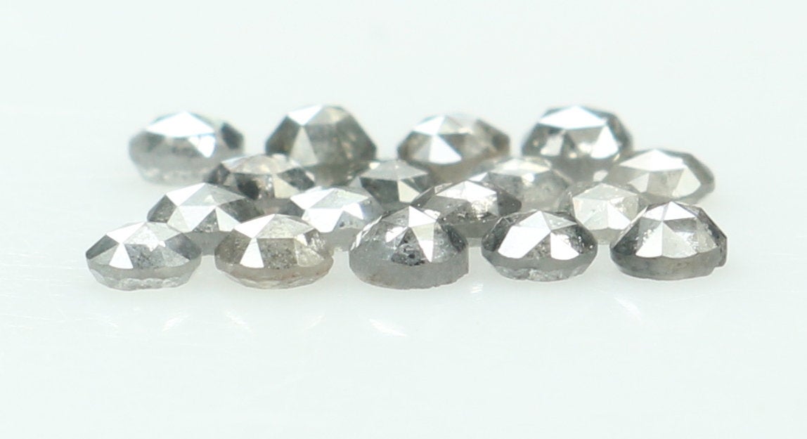 1.09 Ct Natural Loose Round Rose Cut Diamond Salt And Pepper Diamond 2.30 MM Natural Loose Black Grey Color Diamond Round Cut Diamond QK1430
