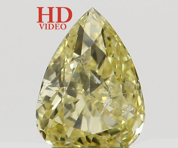 Natural Loose Diamond Pear Yellow Color SI1 Clarity 4.10 MM 0.16 Ct KR1440