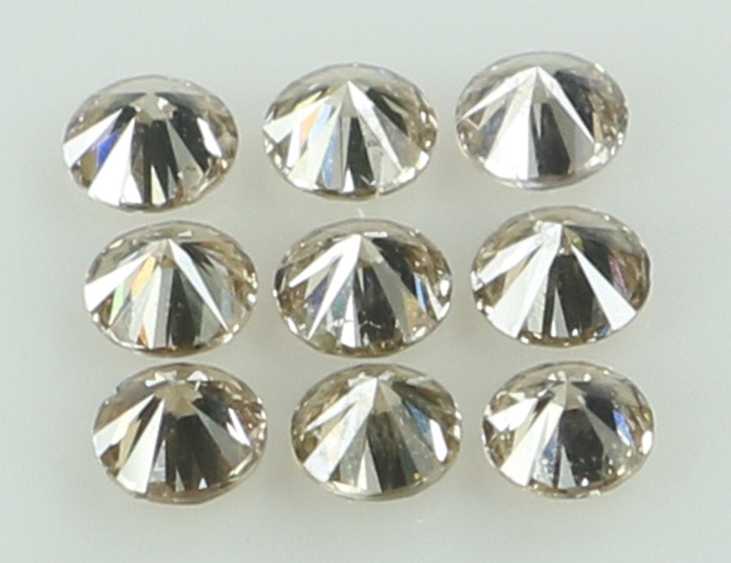 Natural Loose Diamond Round Brown Color SI2 Clarity 9 Pcs 0.46 Ct L6559