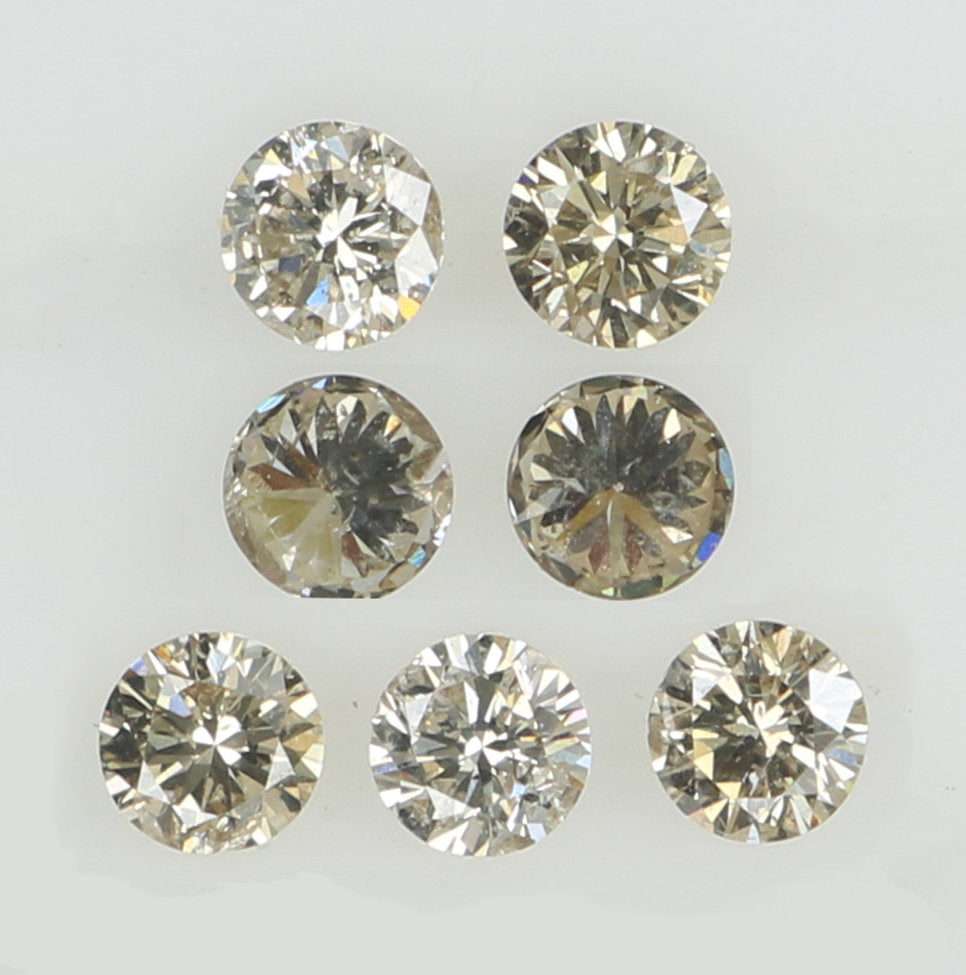 Natural Loose Diamond Round Brown Color SI2 Clarity 7 Pcs 0.40 Ct KDK1461