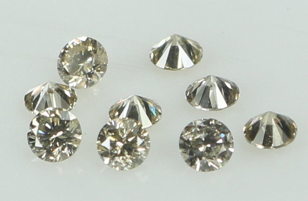 Natural Loose Diamond Round Brown Color SI2 Clarity 9 Pcs 0.53 Ct KR1464