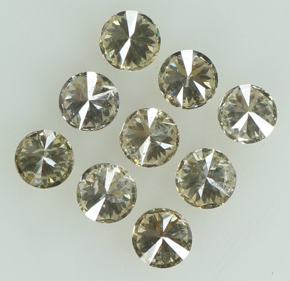 Natural Loose Diamond Round Brown Color SI2 Clarity 9 Pcs 0.53 Ct KR1464