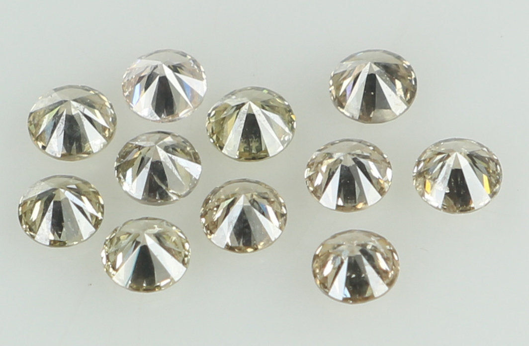 Natural Loose Diamond Round Brown Color SI2 Clarity 11 Pcs 0.42 Ct L6574