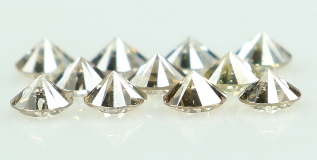 Natural Loose Diamond Round Brown Color I1-SI2 Clarity 11 Pcs 0.38 Ct L6575