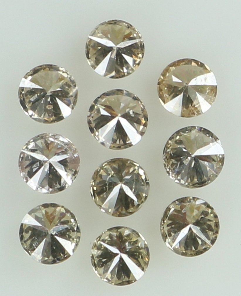 Natural Loose Diamond Round Brown Color SI2 Clarity 10 Pcs 0.39 Ct KR1467
