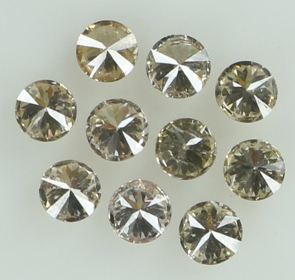 Natural Loose Diamond Round Brown Color SI2 Clarity 10 Pcs 0.39 Ct KR1467