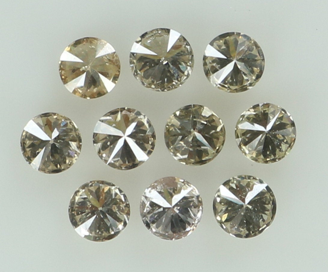 Natural Loose Diamond Round Brown Color SI2 Clarity 10 Pcs 0.39 Ct KR1467