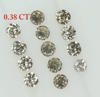 Natural Loose Diamond Round Brown Color SI2 Clarity 13 Pcs 0.38 Ct KR1468