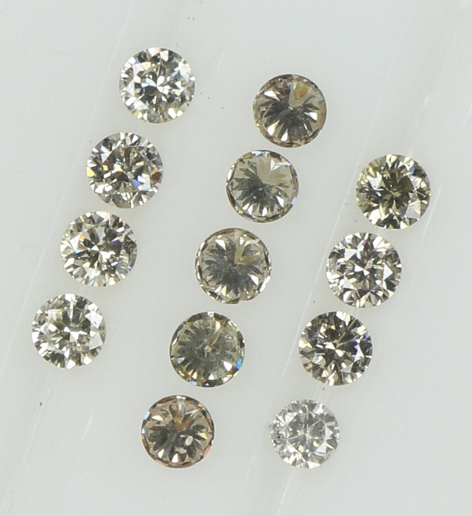 Natural Loose Diamond Round Brown Color SI2 Clarity 13 Pcs 0.38 Ct KR1468