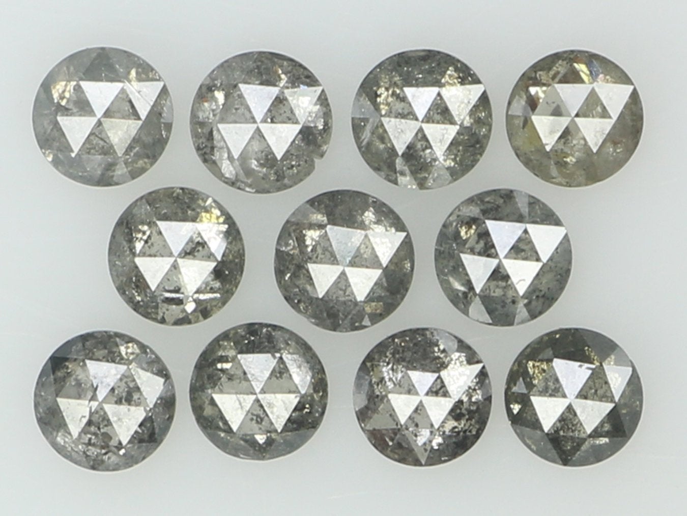 Natural Loose Diamond Round Rose Cut Black Grey Color I3 Clarity 11 Pcs 0.94 Ct KDK1150