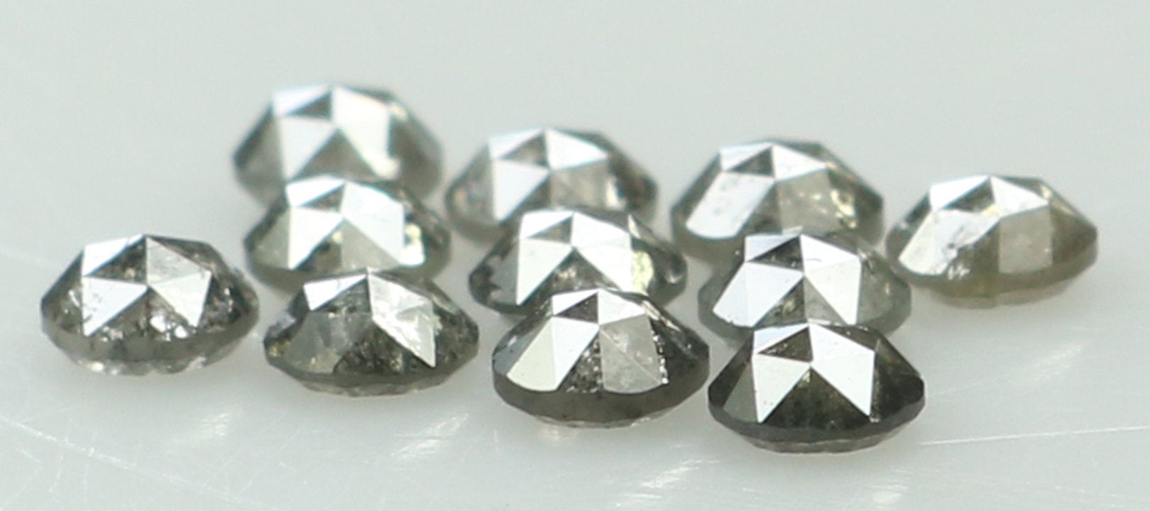 Natural Loose Diamond Round Rose Cut Black Grey Color I3 Clarity 11 Pcs 0.94 Ct KDK1150