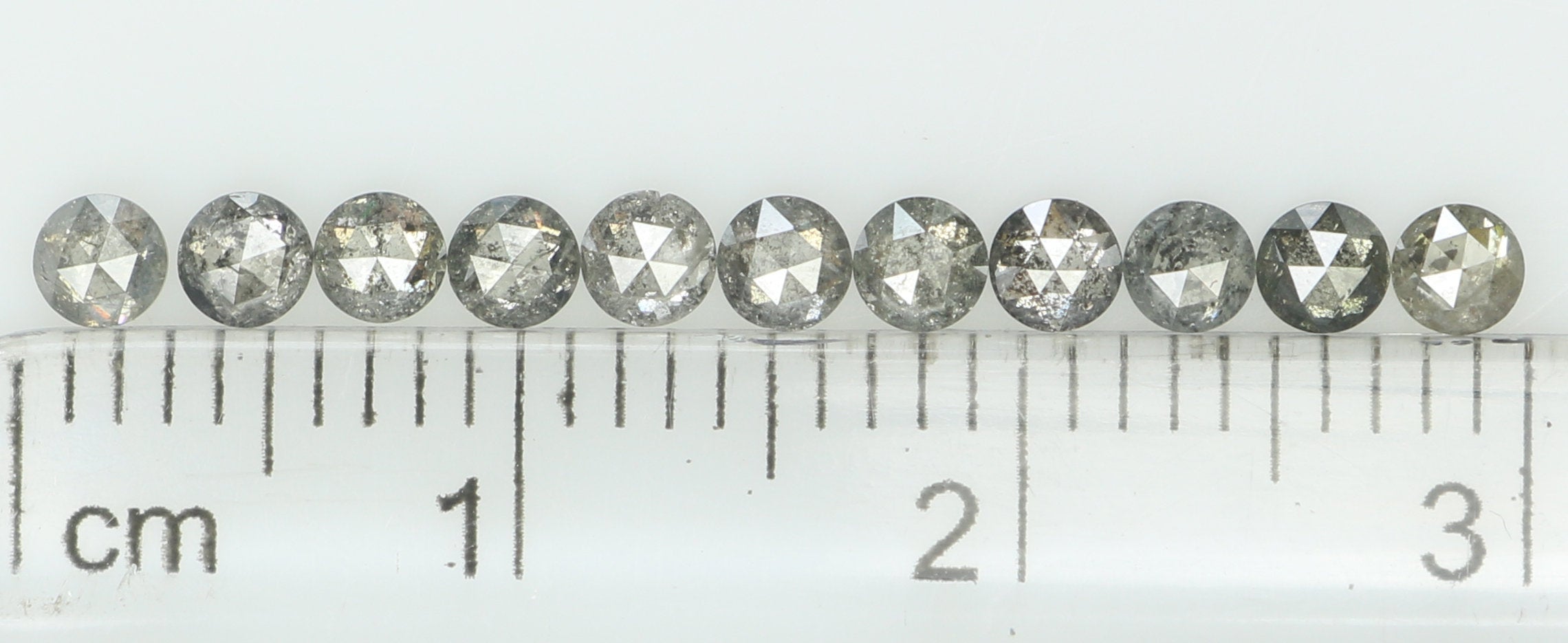Natural Loose Diamond Round Rose Cut Black Grey Color I3 Clarity 11 Pcs 0.94 Ct KDK1150