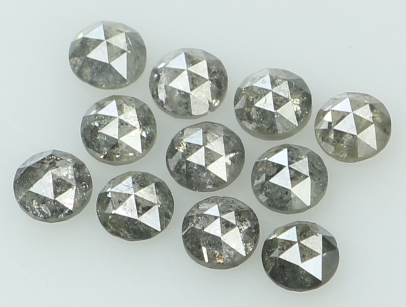 Natural Loose Diamond Round Rose Cut Black Grey Color I3 Clarity 11 Pcs 0.94 Ct KDK1150