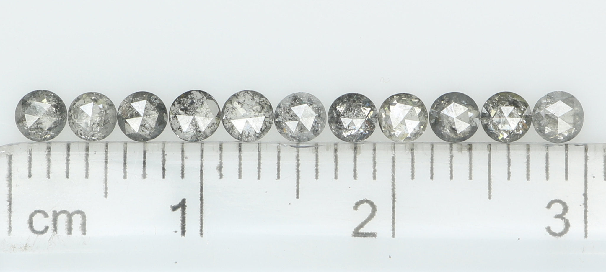 Natural Loose Diamond Round Rose Cut Black Grey Color I3 Clarity 11 Pcs 0.89 Ct KDK1153