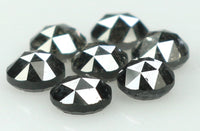 Natural Loose Diamond Round Rose Cut Black Grey Salt And Pepper Color I3 Clarity 7 Pcs 1.11 Ct KDL6226